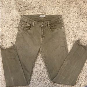 Zara jeans olive green